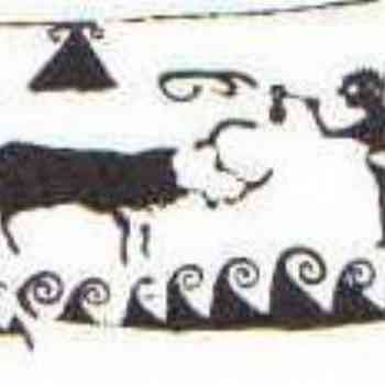 Click para ampliar. Pulsa en el nombre para ver la ficha. Guerrero enfrentándose a un toro, vaso de Llíria